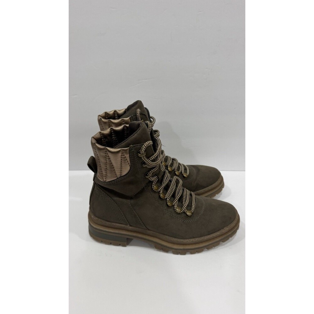 Women’s Size 37 Olive Taupe Hiking Outdoor Boots Lace Up Lug Sole